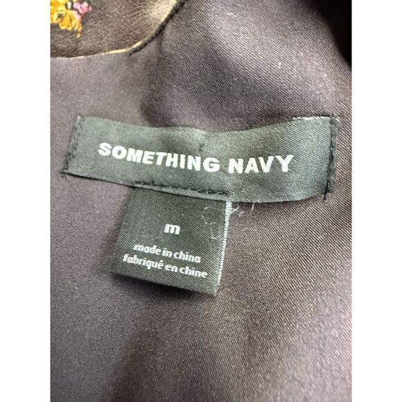 Something Navy Brown Leopard Floral Mixed Print Twist Wrap Dress M - Picture 12 of 14